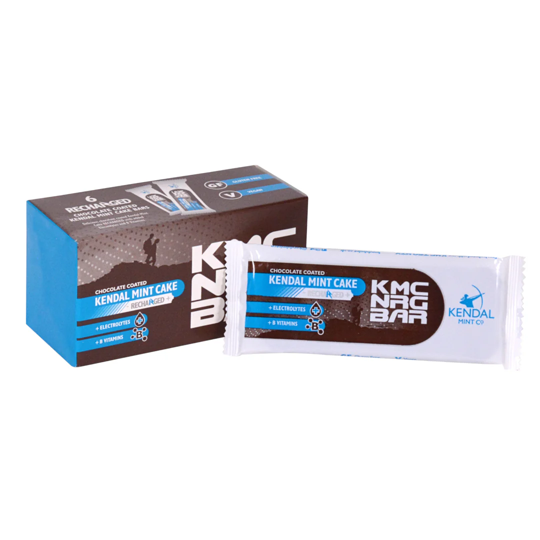 KMC NRG BAR Chocolate Coated Kendal Mint Cake Recharged 1 x 50g